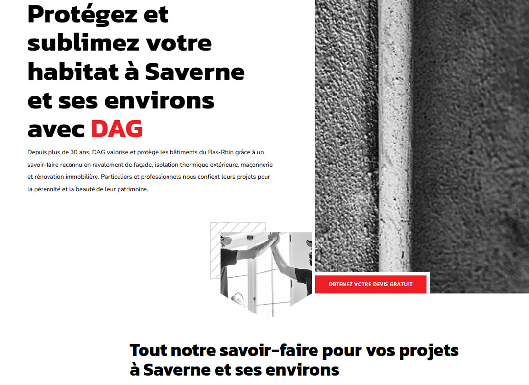 Création site internet entreprise peinture ravalement DAG SARL Saverne Alsace — Unikalys