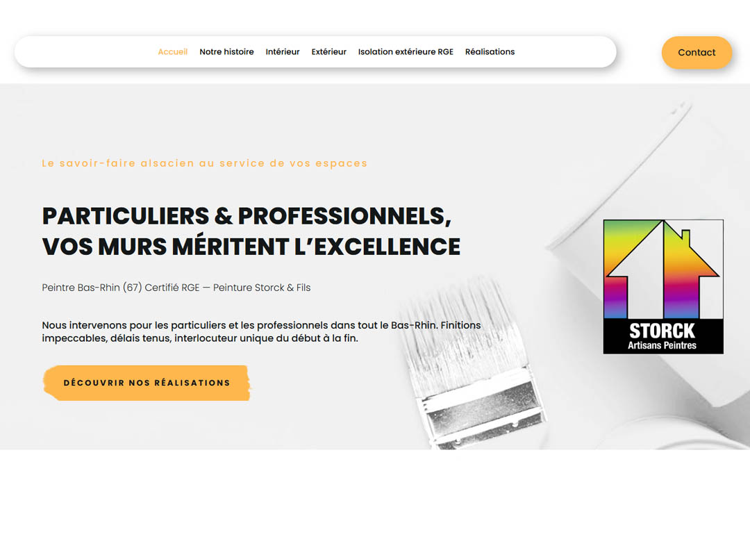 Création site internet entreprise peinture Storck & Fils Bas-Rhin Alsace — Unikalys